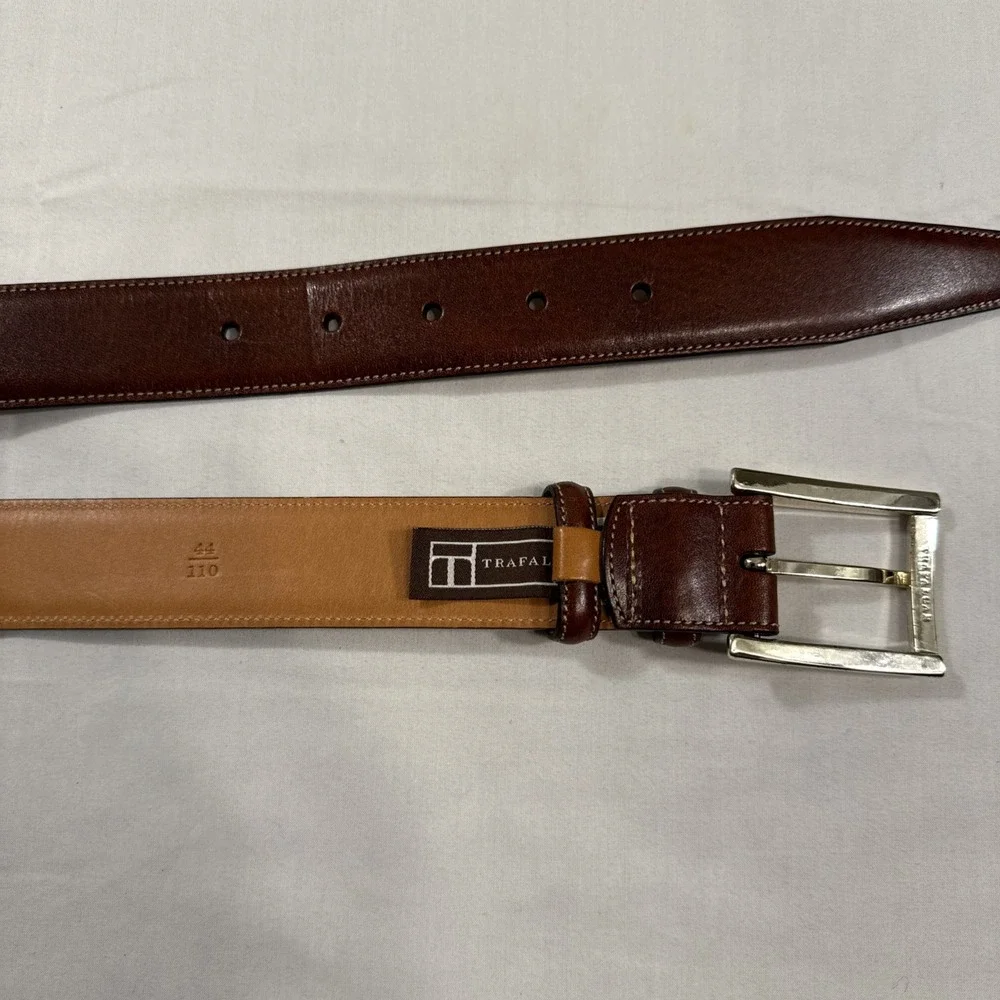 BELTS MENS 44 Trafalgar Easton Brown Hand Polished‎ Cortina Leather Made in USA